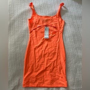 Motel neon orange mono dress
